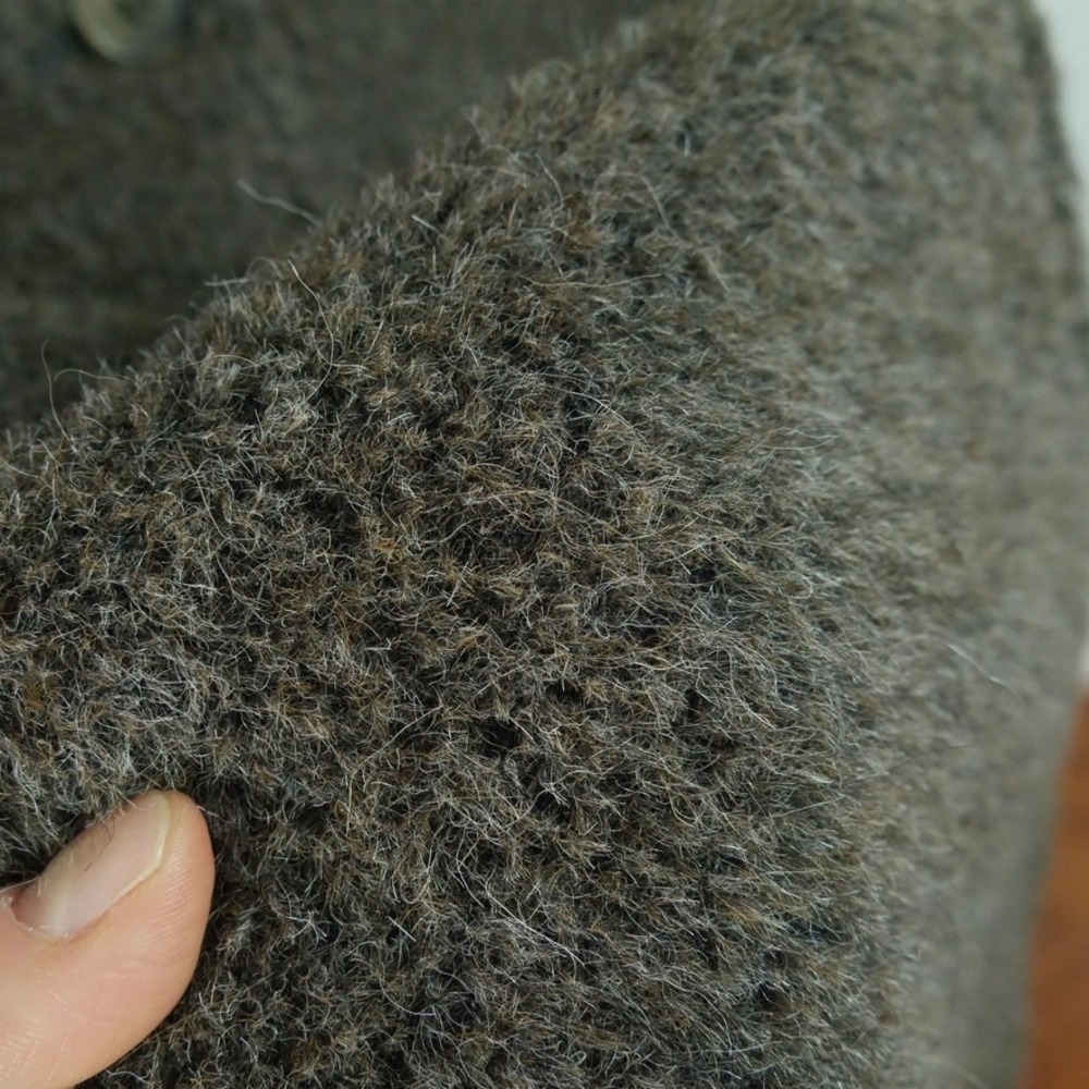 Vintage Alpaca Wool Blend Long Coat Brown Grey Overcoat 12 Quiet Luxury Minimal - Picture 8 of 16
